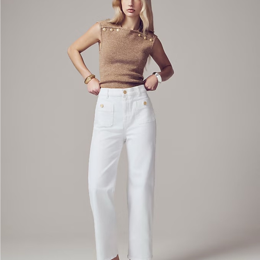 J. Crew Women's Sailor slim wide-leg jean in white